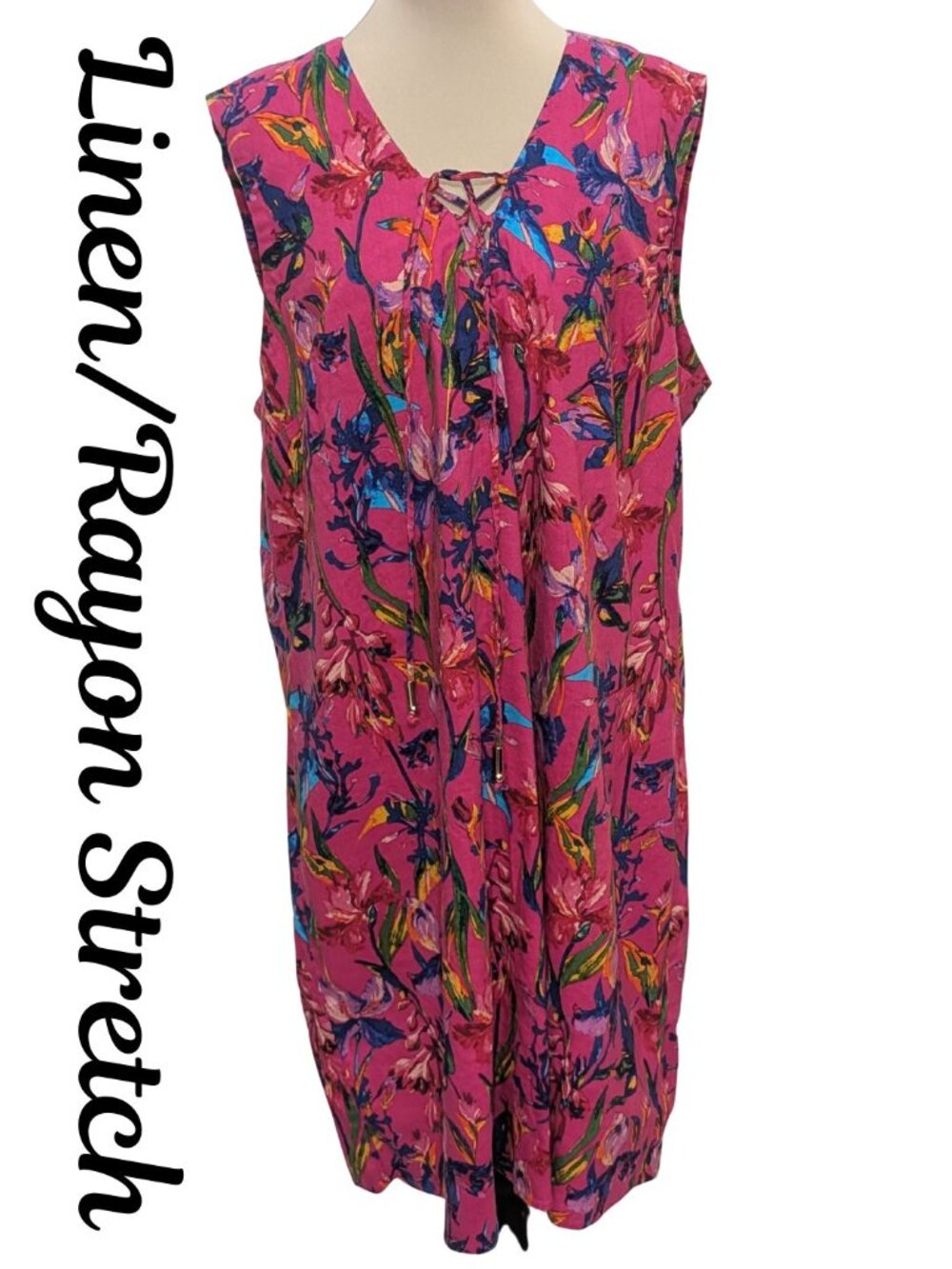 Floral Linen Blend Dress INC International Concepts